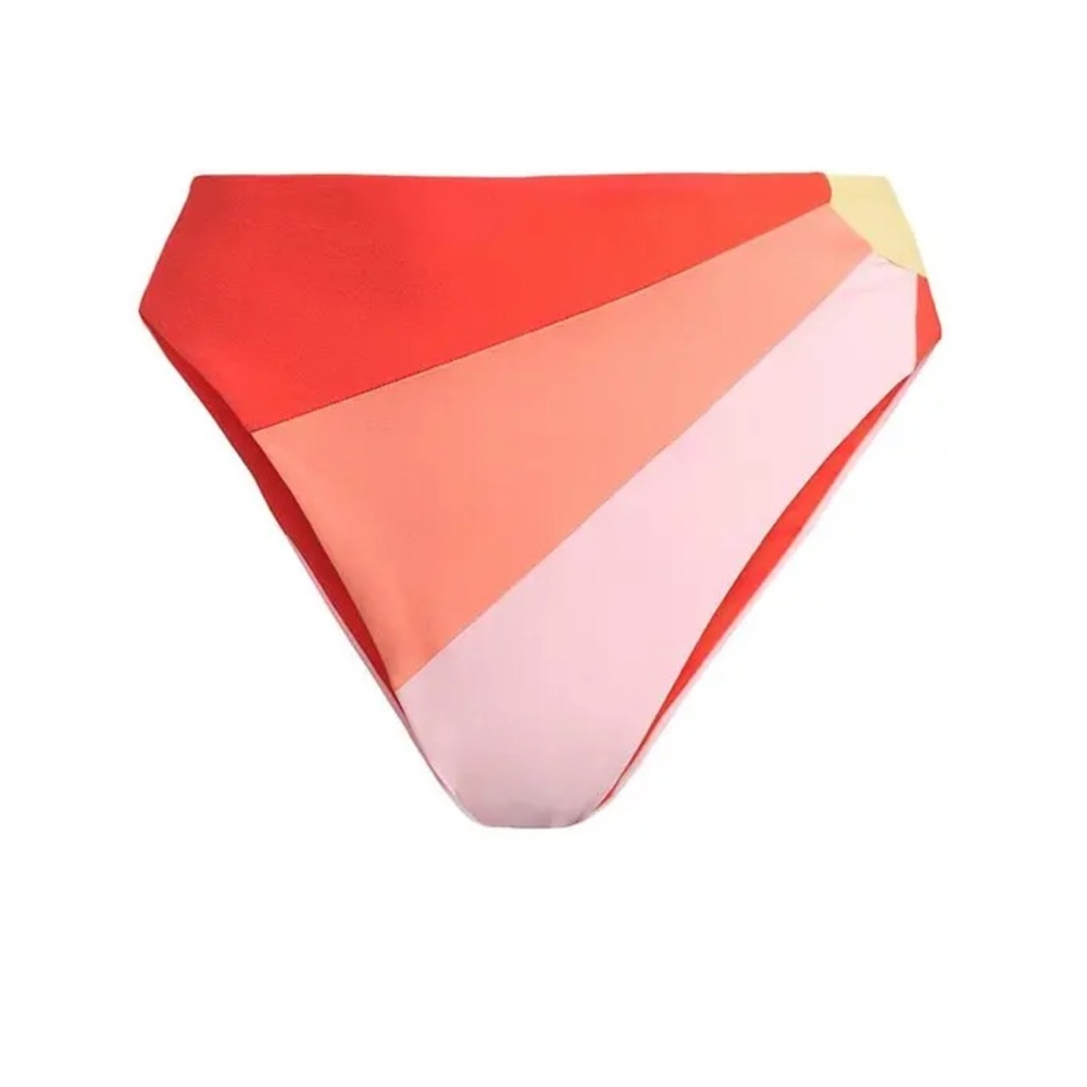 L*Space Luca Sunburst Colorblock Bikini Bottoms High Waist + High Leg